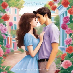 A book cover for a romance novel titled 'Confusão de amor em Nova York' by Lara Santos