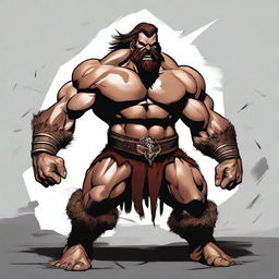 A Goliath in a state of rage, muscular Barbarian with warpaint