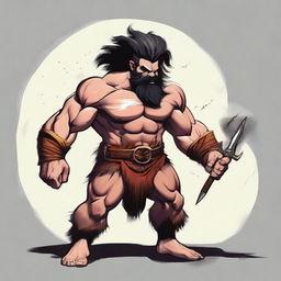 A Goliath in a state of rage, muscular Barbarian with warpaint