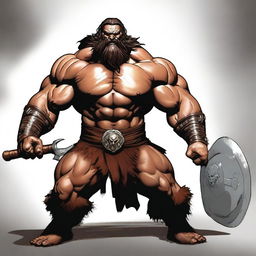 A Goliath in a state of rage, muscular Barbarian with warpaint