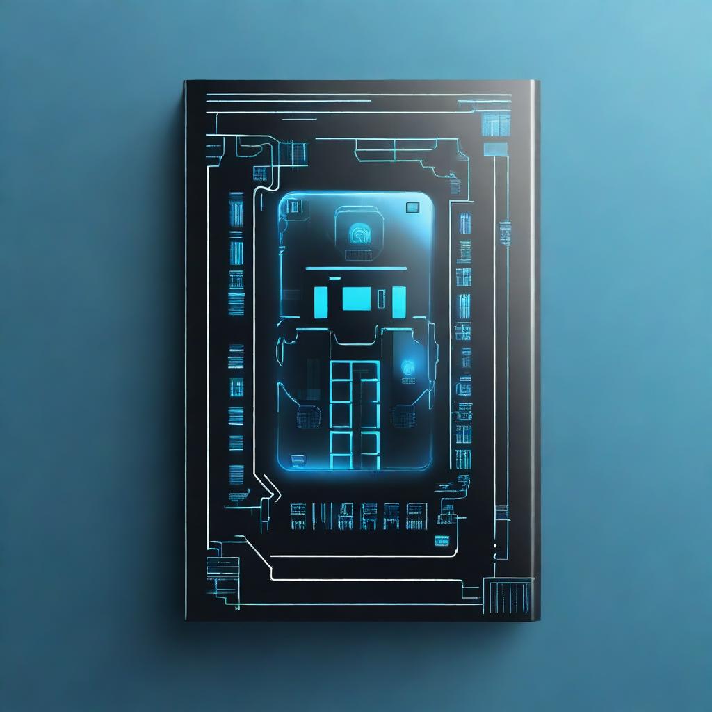 Create a book cover with a cool and sleek design, featuring a high-tech, futuristic vibe