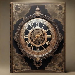 A captivating book cover featuring a large, ornate clock as the central element