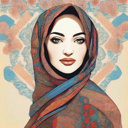 A beautiful illustration of a woman wearing a hijab