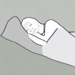 Create an image of Wojak, also known as the Feels Guy, sleeping in bed