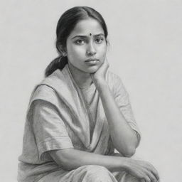 A realistic pencil drawing of an individual, representing the person who named 'Kumuditha Niyomal', showcasing them in a contemplative pose.