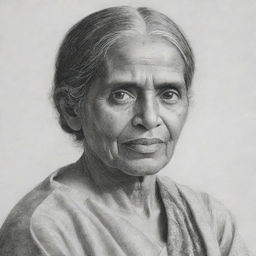 An intricate pencil sketch portraying the individual who named 'Kumuditha Niyomal Dissanayake', captured in a thoughtful pose exuding warmth and wisdom.