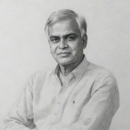 A detailed pencil sketch of a person, embodying the individual who named 'Ranil', depicted in a serene and reflective pose.