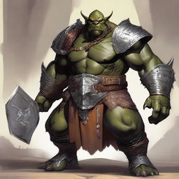 A large male orc from the Eberron universe, depicted as a fierce barbarian