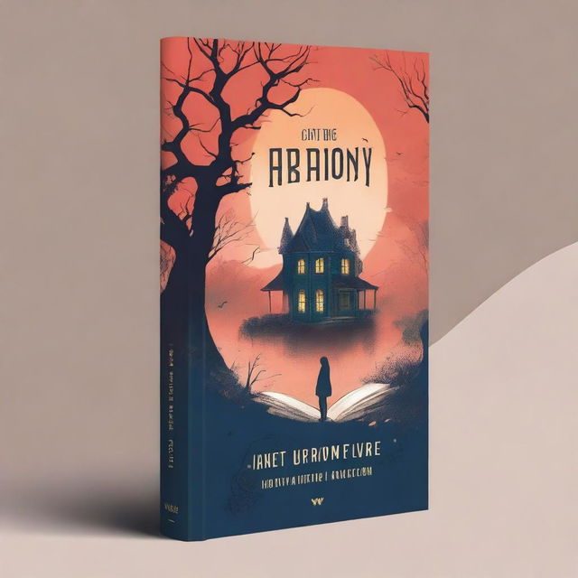 A captivating book cover for a novel, featuring an intriguing and mysterious scene that draws the reader in