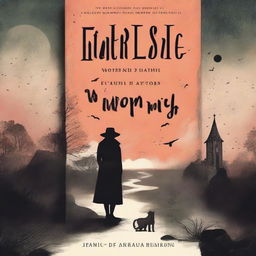 A captivating book cover for a novel, featuring an intriguing and mysterious scene that draws the reader in