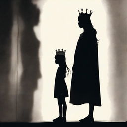 A full-body image of a young girl wearing a crown