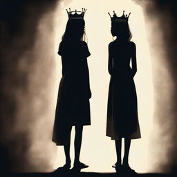 A full-body image of a young girl wearing a crown