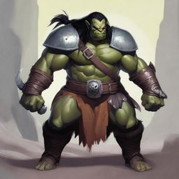 A large male orc from the Eberron universe, depicted as a barbarian