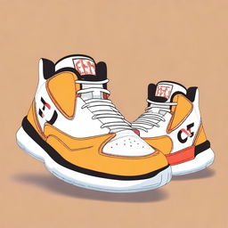 A pair of stylish basketball shoes with the initials CNM prominently displayed on them