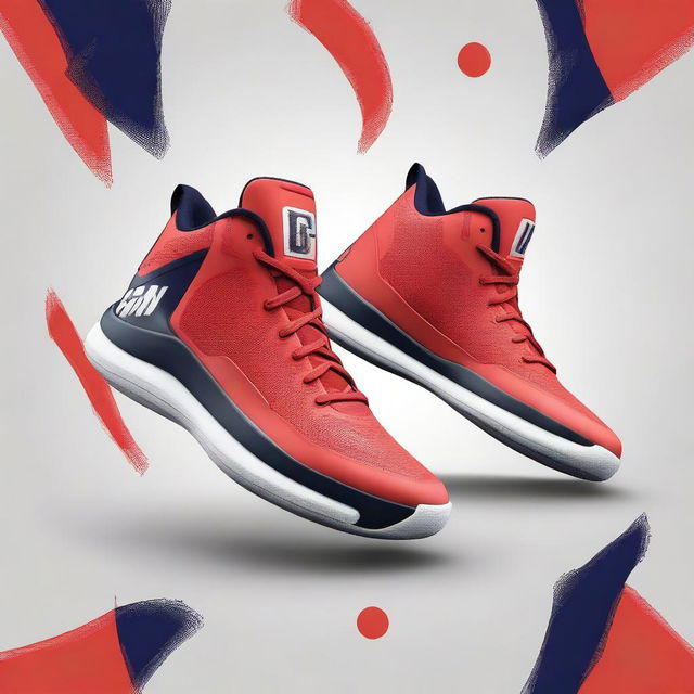 A pair of stylish basketball shoes with the initials CNM prominently displayed as a branding style