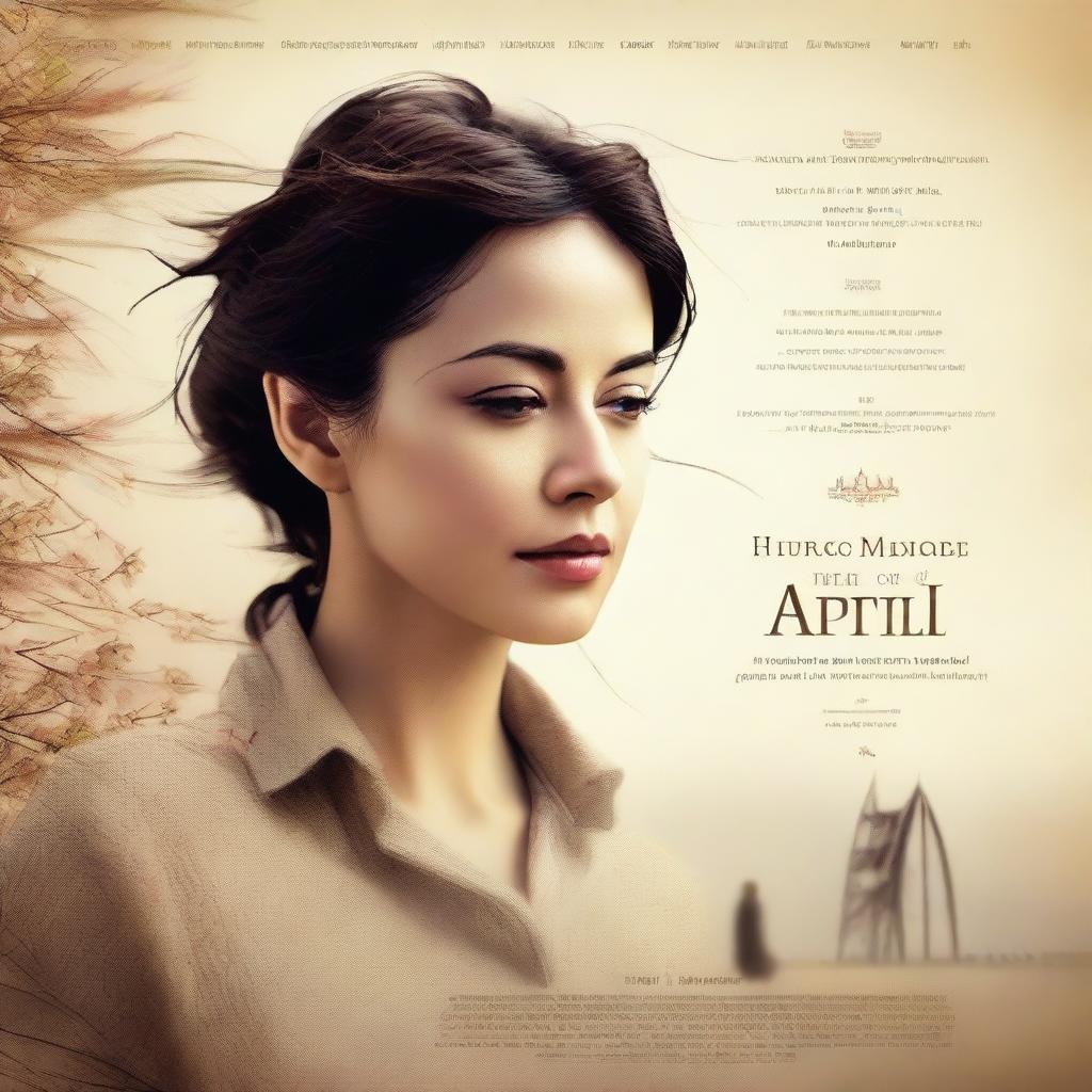 Create a movie poster with the title 'The Winds of April' and the author's name 'N