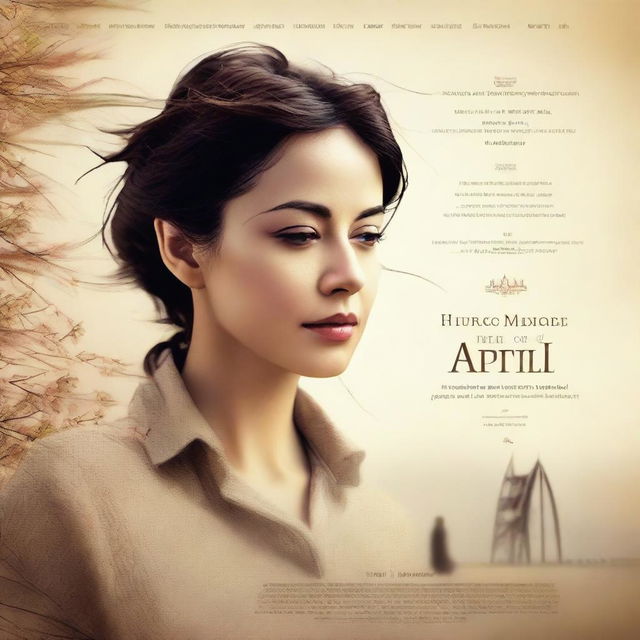 Create a movie poster with the title 'The Winds of April' and the author's name 'N