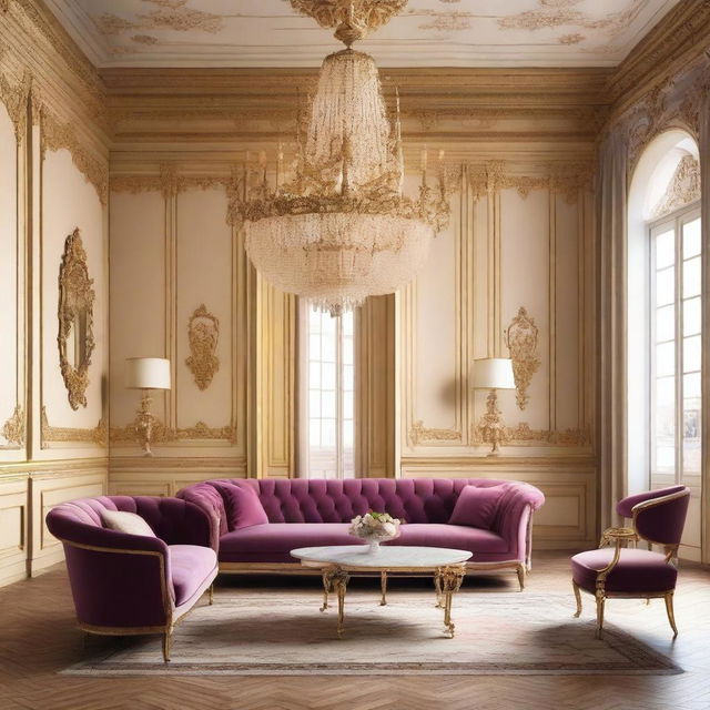 A luxurious feminine living room inspired by the Schönbrunn Palace and Palais Kinsky