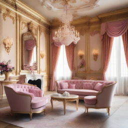 A luxurious feminine living room inspired by the Schönbrunn Palace and Palais Kinsky