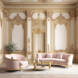 A simplified feminine living room inspired by the Schönbrunn Palace and Palais Kinsky