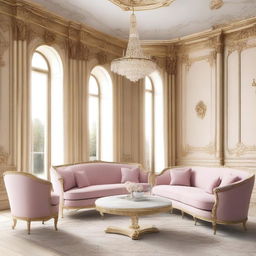 A simplified feminine living room inspired by the Schönbrunn Palace and Palais Kinsky