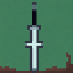 Create a detailed pixel art image of a sword