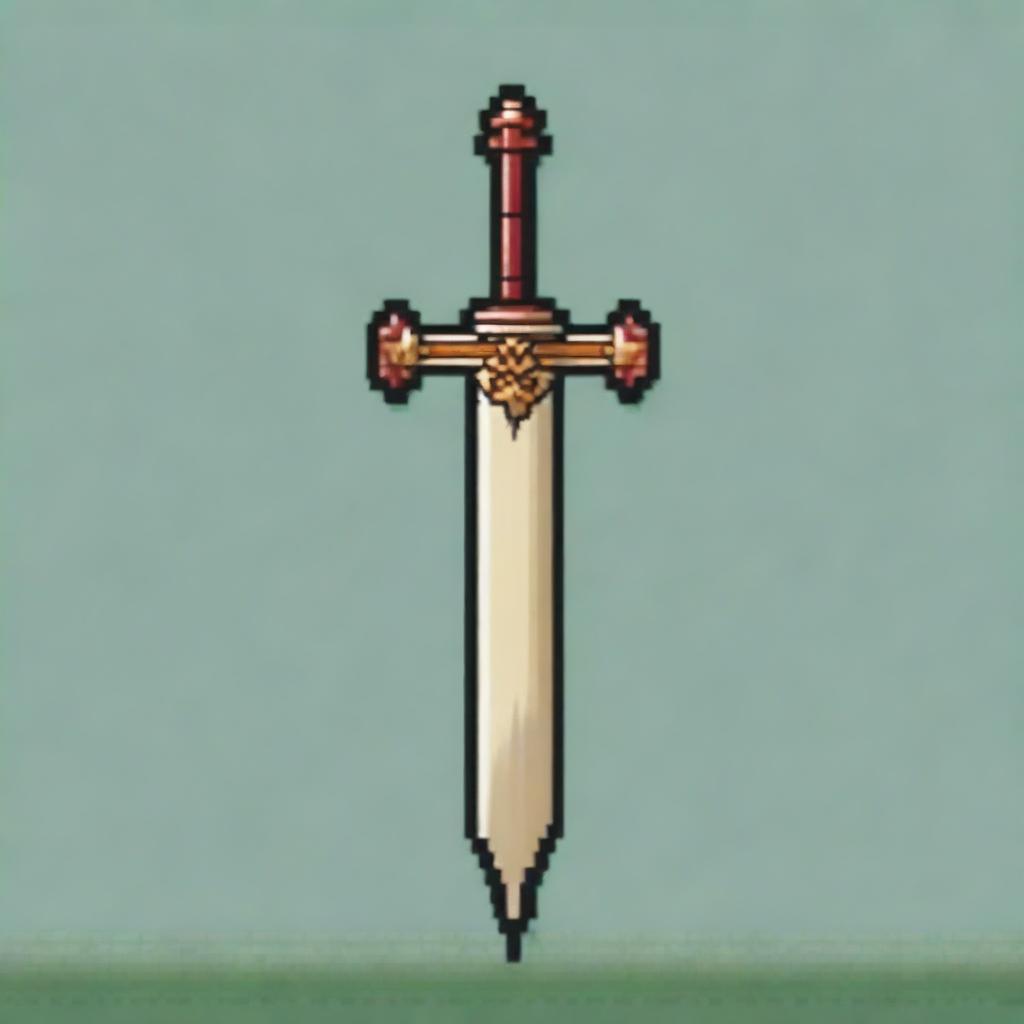 Create a detailed pixel art image of a sword