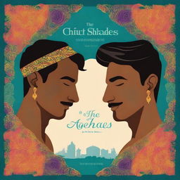 A beautifully designed book cover for a gay romance novel titled 'THE SHADES OF US' with an Indian theme