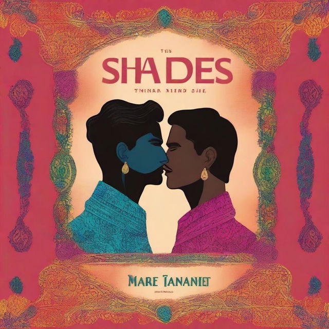 A book cover for a gay romance novel titled 'THE SHADES OF US' with an Indian theme