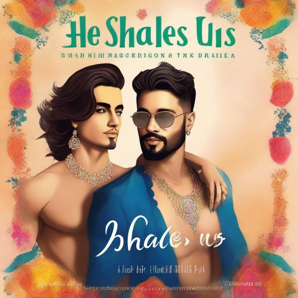 Create a book cover for 'HE SHADES OF US', a gay romance novel with an Indian theme by author Jaiveer Singh