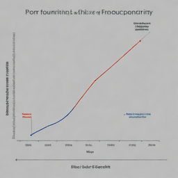 A dynamic and visually striking graphic of the production possibility frontier (PPF) curve. Please include both axes labeled with hypothetical goods or services, and the curve demonstrating the concept of scarcity, opportunity cost, and efficiency.