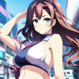 Create an image of a sexy anime girl