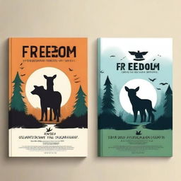 Create a book cover for a book titled 'Freedom V/S Captivity' inspired by the theme from the chapter 'The Adventures of Toto'