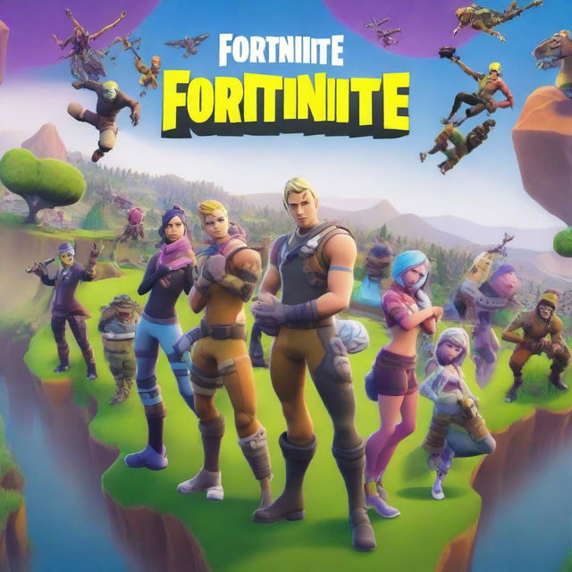 A Fortnite thumbnail featuring a top-down view of mini characters looking up