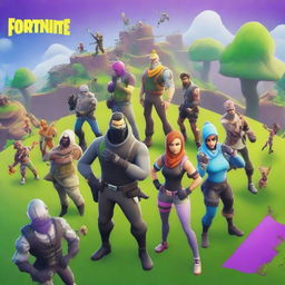 A Fortnite thumbnail featuring a top-down view of mini characters looking up