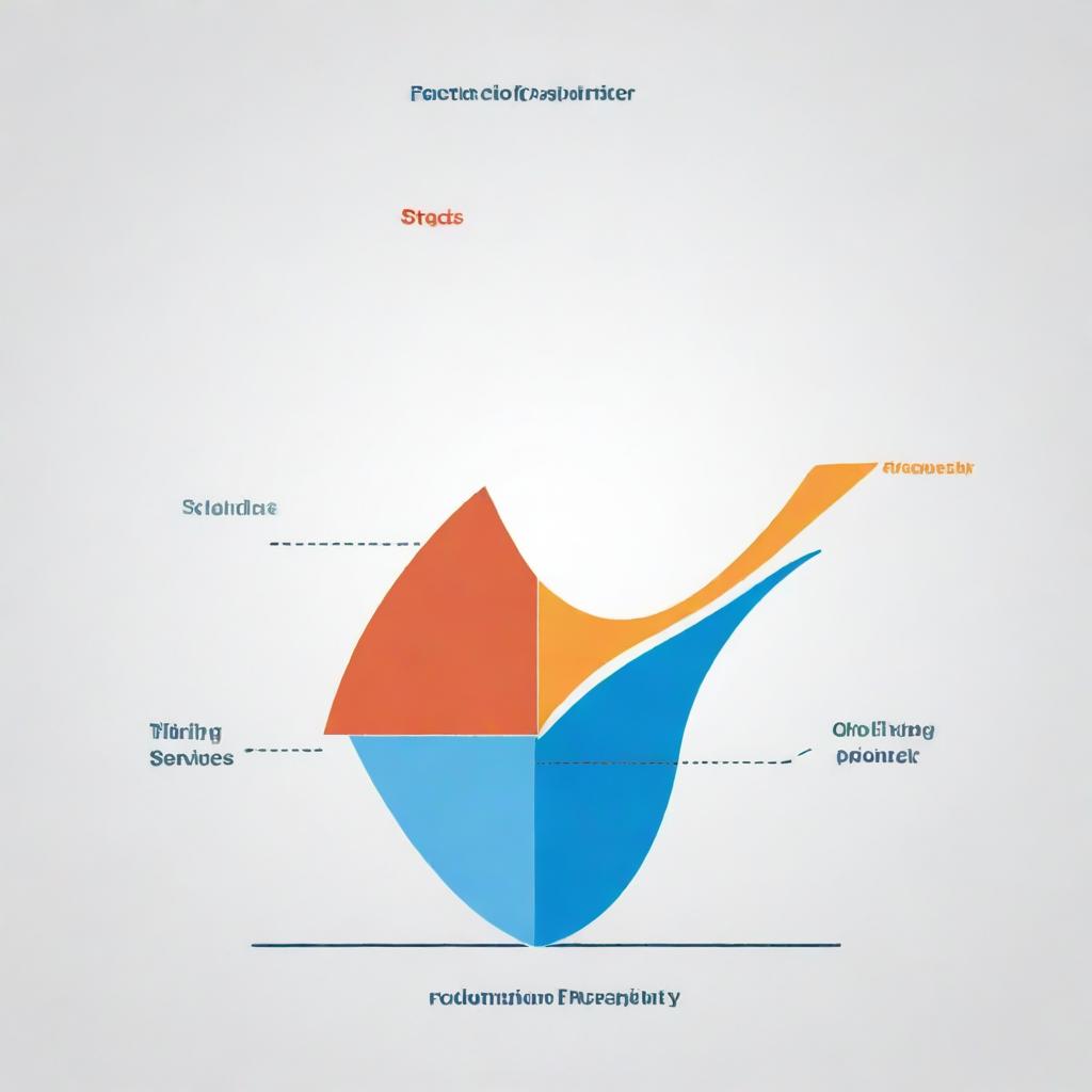 A vibrant diagram featuring the Production Possibility Frontier curve. This graphic should have two labeled axes representing different goods or services, with the curve itself symbolizing aspects like scarcity, trade-offs, and efficiency.