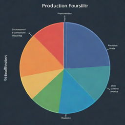 A vibrant diagram featuring the Production Possibility Frontier curve. This graphic should have two labeled axes representing different goods or services, with the curve itself symbolizing aspects like scarcity, trade-offs, and efficiency.