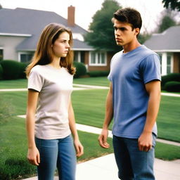 An 18-year-old attractive girl is seen pursuing her neighbor, a family man in his late 30s, in a suburban setting