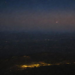 A mesmerizing view of Ethiopia's diverse landscapes bathed in the soft glow of moonlight.