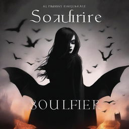 A book cover image titled 'Soulfire' capturing vibrant colors of grey and black, giving a gothic aesthetic