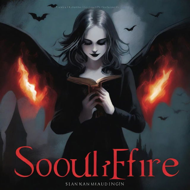 A book cover image titled 'Soulfire' capturing vibrant colors of grey and black