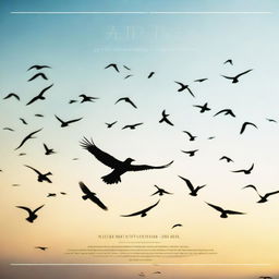 An image with a sky background featuring birds flying