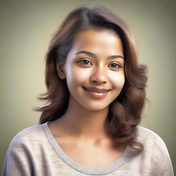 A detailed and realistic image of a young woman