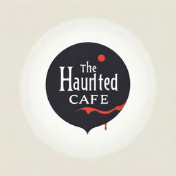 Create a logo for 'The Haunted Cafe', a restaurant, with bold letters appearing as if stained with blood for a chilling and intimidating atmosphere