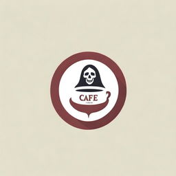 Create a logo for 'The Haunted Cafe', a restaurant, with bold letters appearing as if stained with blood for a chilling and intimidating atmosphere