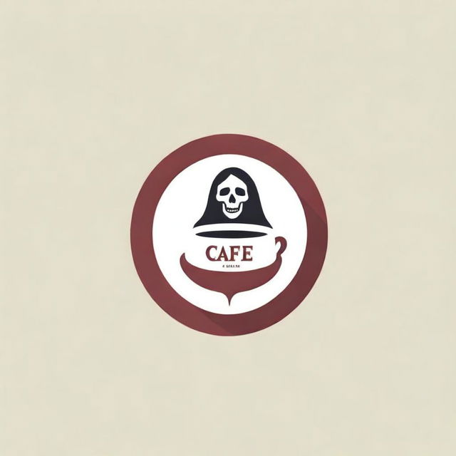 Create a logo for 'The Haunted Cafe', a restaurant, with bold letters appearing as if stained with blood for a chilling and intimidating atmosphere