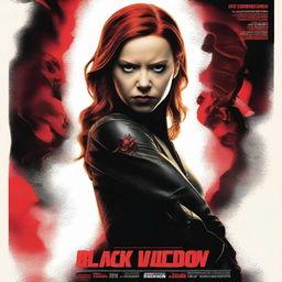 A movie poster for Black Widow 2 featuring Black Widow standing back to back against an evil Hydra leader