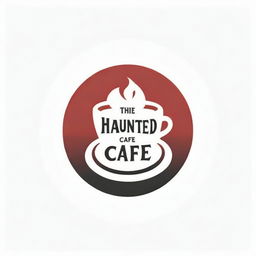 A chilling logo for 'The Haunted Cafe', with bold, blood-dripping letters, emanating an eerie atmosphere characteristic of a mysteriously haunting dining experience.