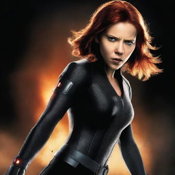 A movie poster featuring Black Widow fighting a girl with short brown hair and brown eyes, who is wearing a white assassin outfit