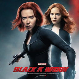 A dynamic movie poster for 'Black Widow 2: The White Widow', featuring Black Widow and a girl in a white assassin outfit engaged in an intense fight